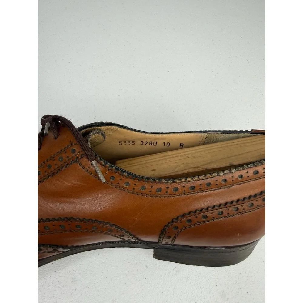 VTG Salvatore Ferragamo Oxford Mens 10 B  Dress Shoes Brown Leather